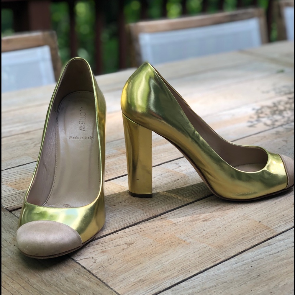 Jcrew gold heels!